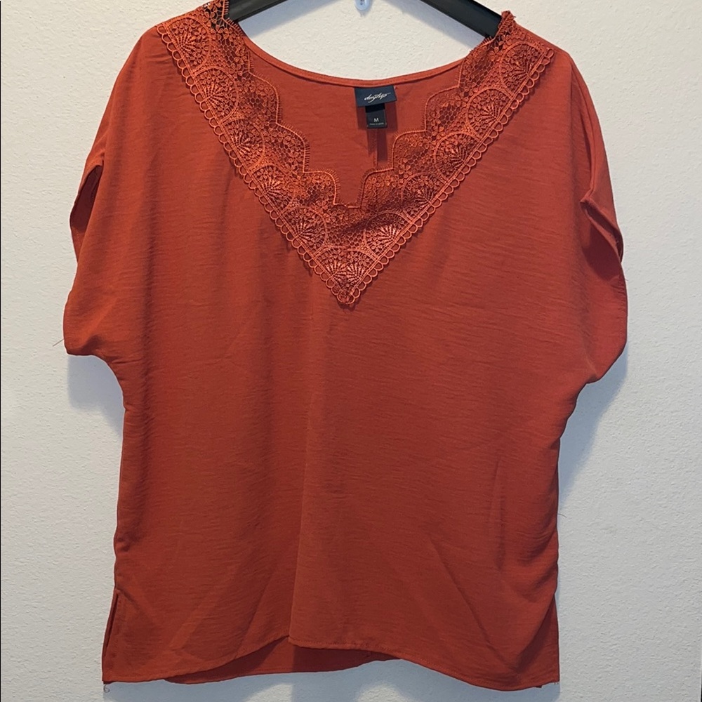 Day trip Orange Embellished Boxy Blouse